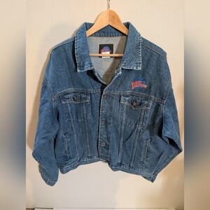 Vintage 90s Planet Hollywood Las Vegas Denim Jacket - Embroidered Logo Trucker -